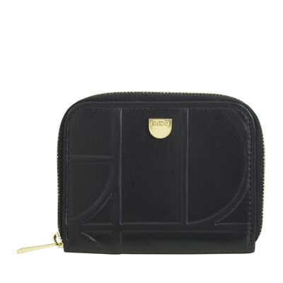 Dudu piccolo portamonete in pelle con cerniera nero_nude