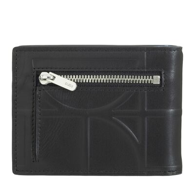 Dudu Leather Men'S Rfid Wallet Money Clip Black_pastel blue