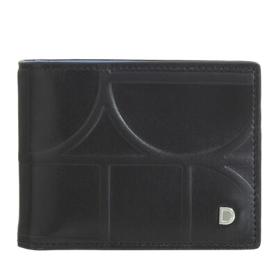 Portafoglio da uomo in pelle Dudu RFID con fermasoldi Nero_blu pastello
