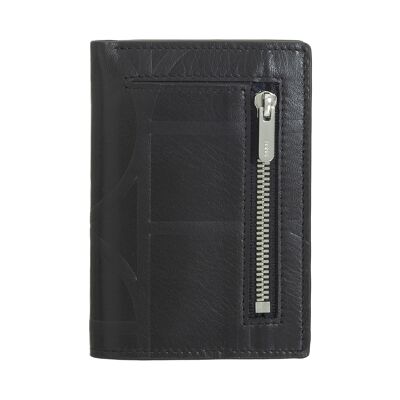 Dudu Small Leather Men'S Rfid Wallet Zip Black_pastel blue