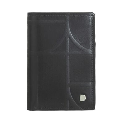 Portafoglio piccolo in pelle da uomo Dudu RFID con cerniera, nero_blu pastello