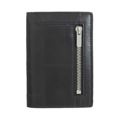 Dudu Small Leather Men'S Rfid Wallet Zip Black_orange
