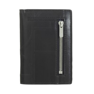 Dudu Small Leather Men'S Rfid Wallet Zip Black_bright yellow