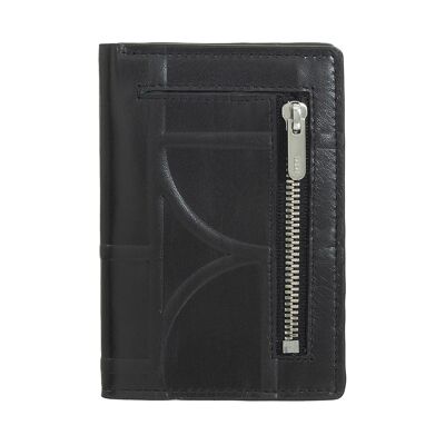 Dudu Small Leather Men'S Rfid Wallet Zip Black_taupe