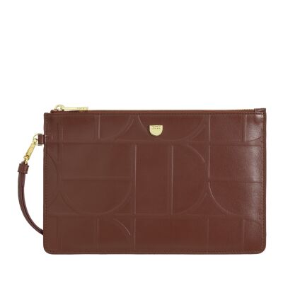 Borsa da polso grande in pelle Dudu Chocolate_lilac