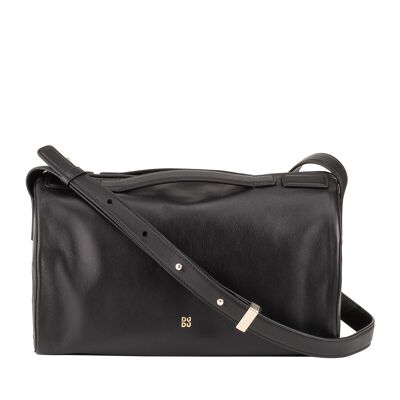 Borsa a tracolla grande in pelle da donna Dudu, nera_nude