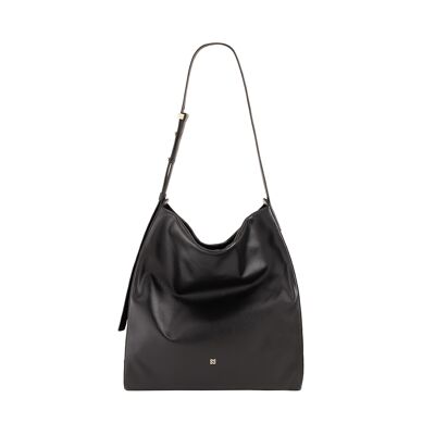 Borsa de compras en pelle da donna Dudu con cerniera, nera_nude