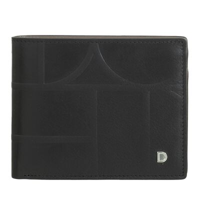 Portafoglio da uomo Dudu in pelle con portamonete Nero_taupe