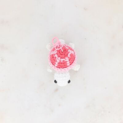 Handmade crochet turtle keychain