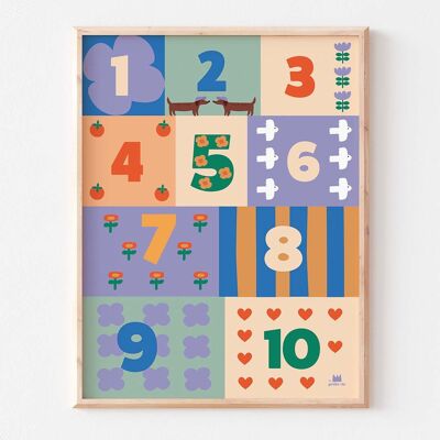 Poster - Summer Numbers (30 x 40 cm)