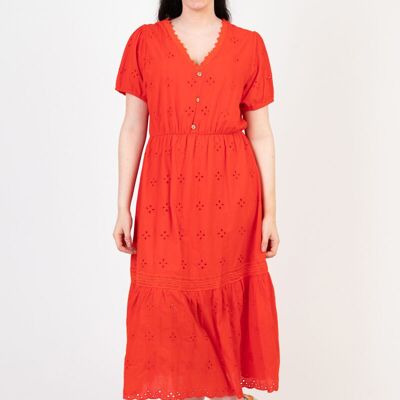 Plus Size Red Bohemian Dress (C6568)