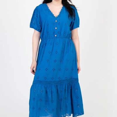 Plus size blue bohemian dress (C6568)