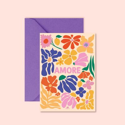 Carte "décoration" - Amore flower (avec enveloppe)