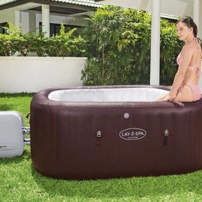 Luxury Inflatable Hot Tub for 5–7 Persons – 201 x 201 x 80 cm – 180 Bubble Jets + 8 Massage Jets – LED Lighting – Built-in Seats – Including Cover & Filters