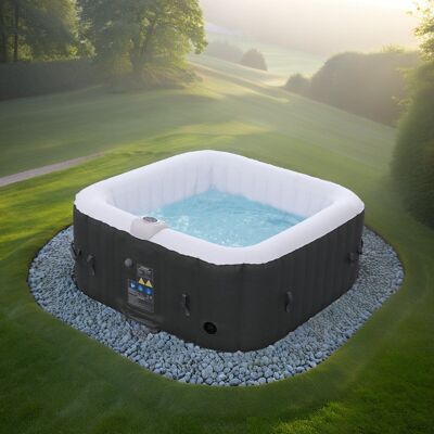 Inflatable Whirlpool Florence – 2400W | 154 x 154 x 65 cm | 4 Person Jacuzzi | 100 Massage Jets | Up to 40°C Heating | Inflatable Spa Indoor & Outdoor | Including Cover & Accessories