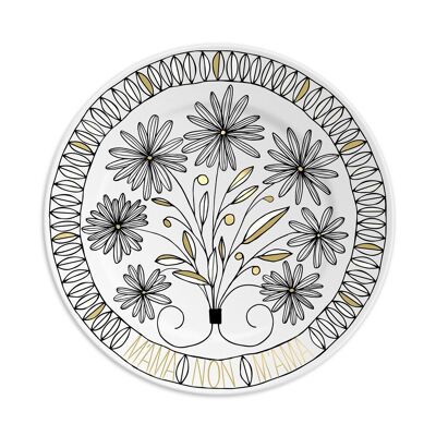 1 plaque diam.21 cm avec IL M'AIME IL NE M'AIME PAS