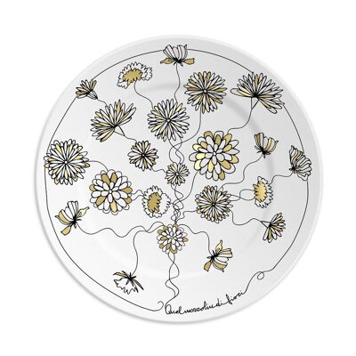 1 plaque diam.21 cm avec CE BOUQUET DE FLEURS