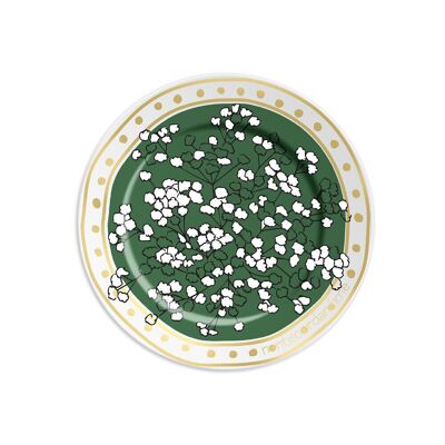 1 assiette diam 16cm avec FORGET ME NOT - verte