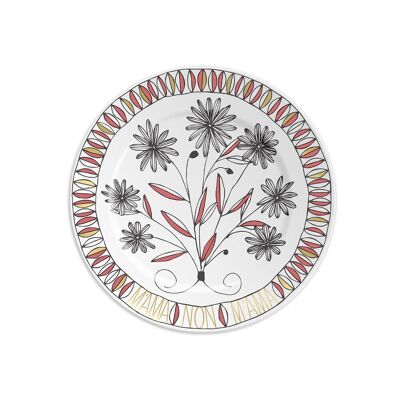 1 assiette diam 16cm avec M'AMA NON M'AMA - rose