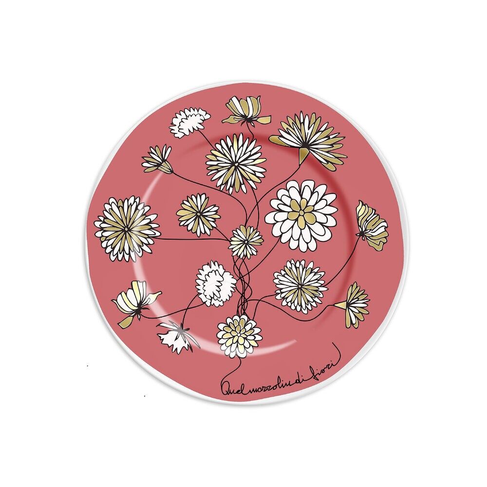 1 Teller Ø 16cm mit DIESEM BLUMENSTRAUSS - rosa