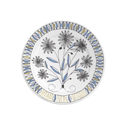 1 assiette diam 16cm avec M'AMA NOT M'AMA - bleu clair