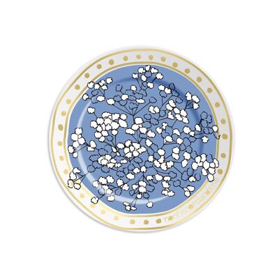 1 assiette diam 16cm avec FORGET ME NOT - bleu clair