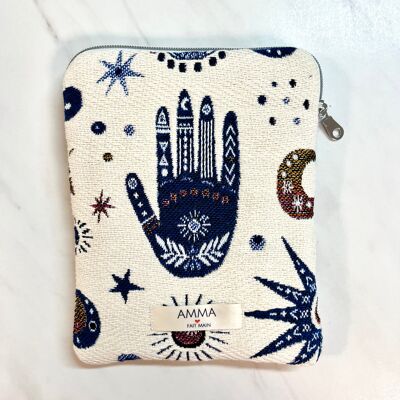 Housse liseuse Kindle/Kobo tissu jacquard - Arty Blue Karma