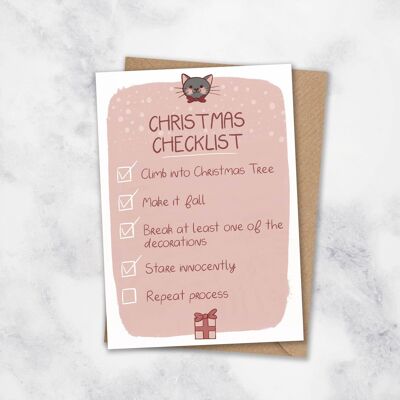 Christmas Card - Christmas Cat Checklist