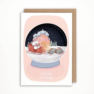 Carte de voeux - Le Noel de Ghosty - Boule à neige