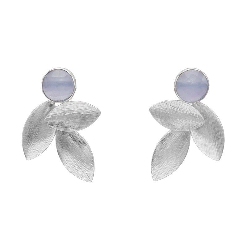 Orecchini in lino argento azzurro