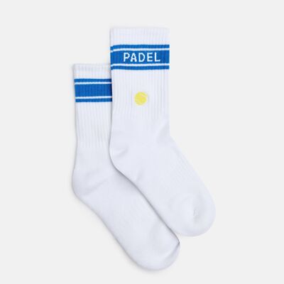 Organic socks "Padel" - White tennis socks with padel design