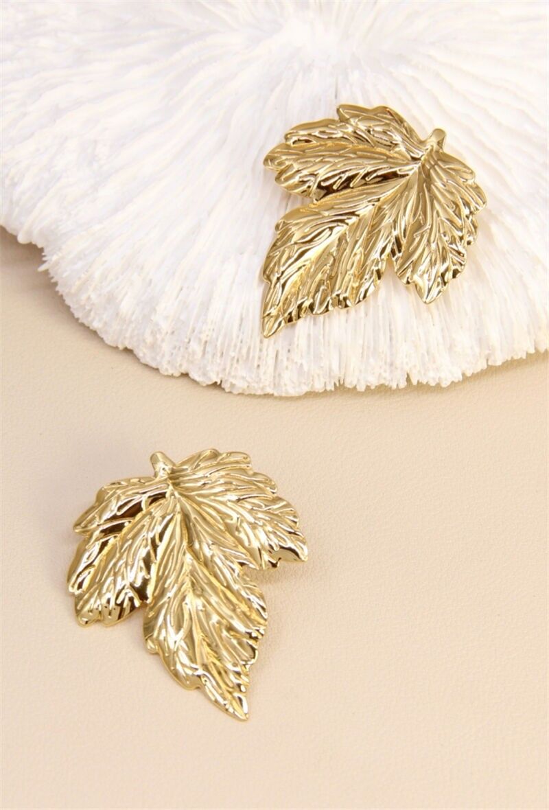 Blattgold Ohrringe – Schick & Natürlich Edelstahl