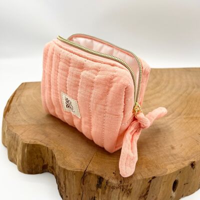 Kit in garza di cotone rosa cipria