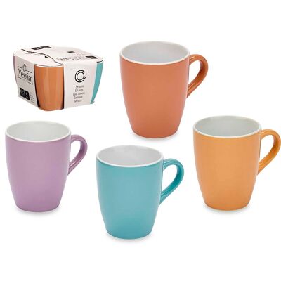 Set di 4 tazze in terracotta con capacità di 360 ml. Colore:Multicolore