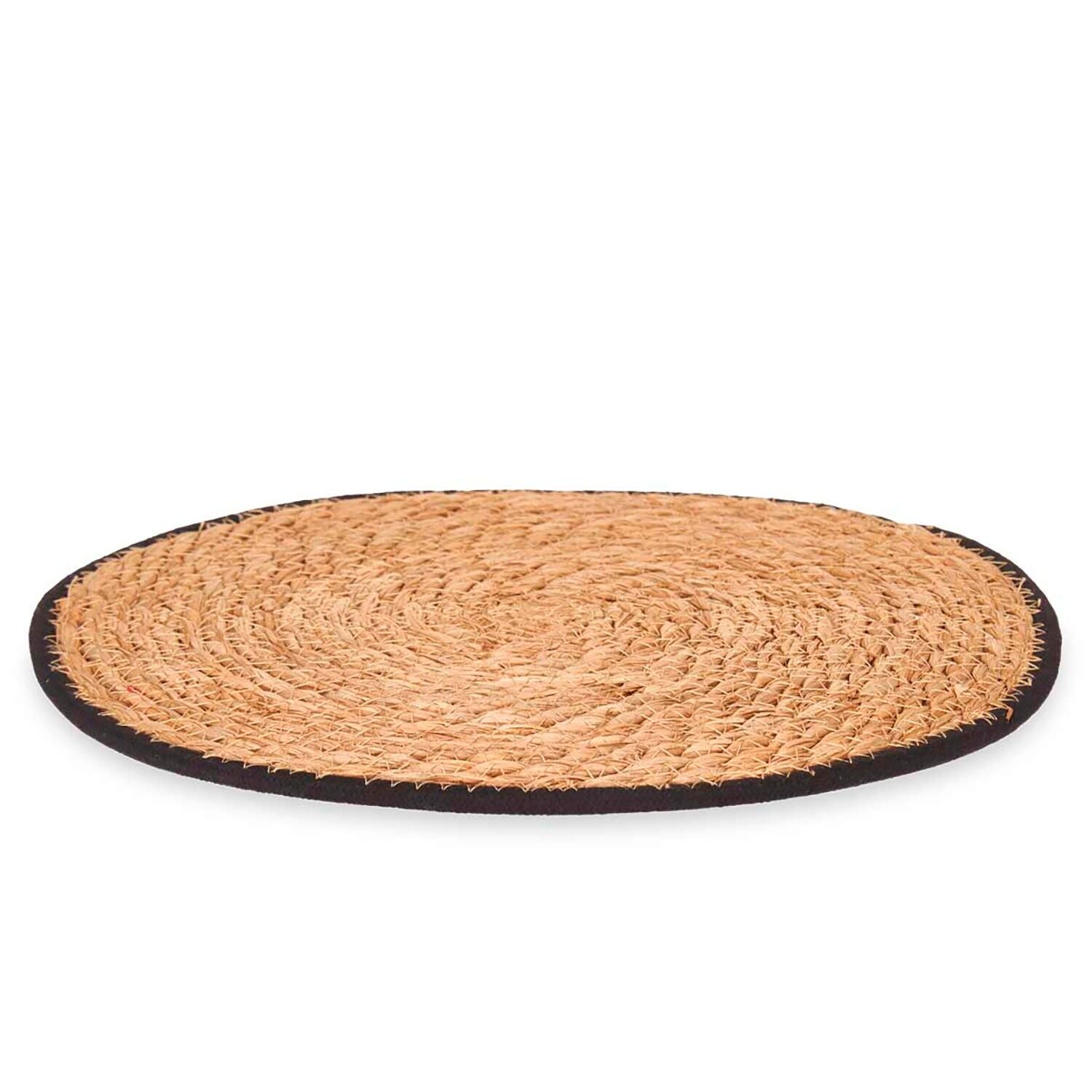 Tovaglietta americana Esparto con bordo in tessuto nero 35 cm Colore: Beige