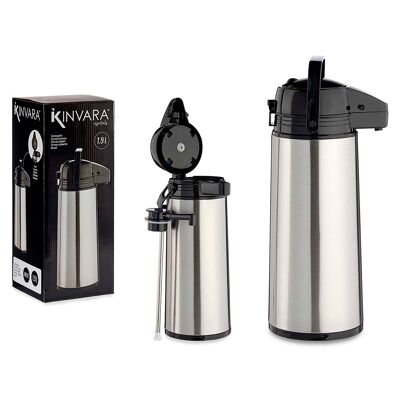 Thermos avec robinet en acier inoxydable 1,9 L Couleur : Argent