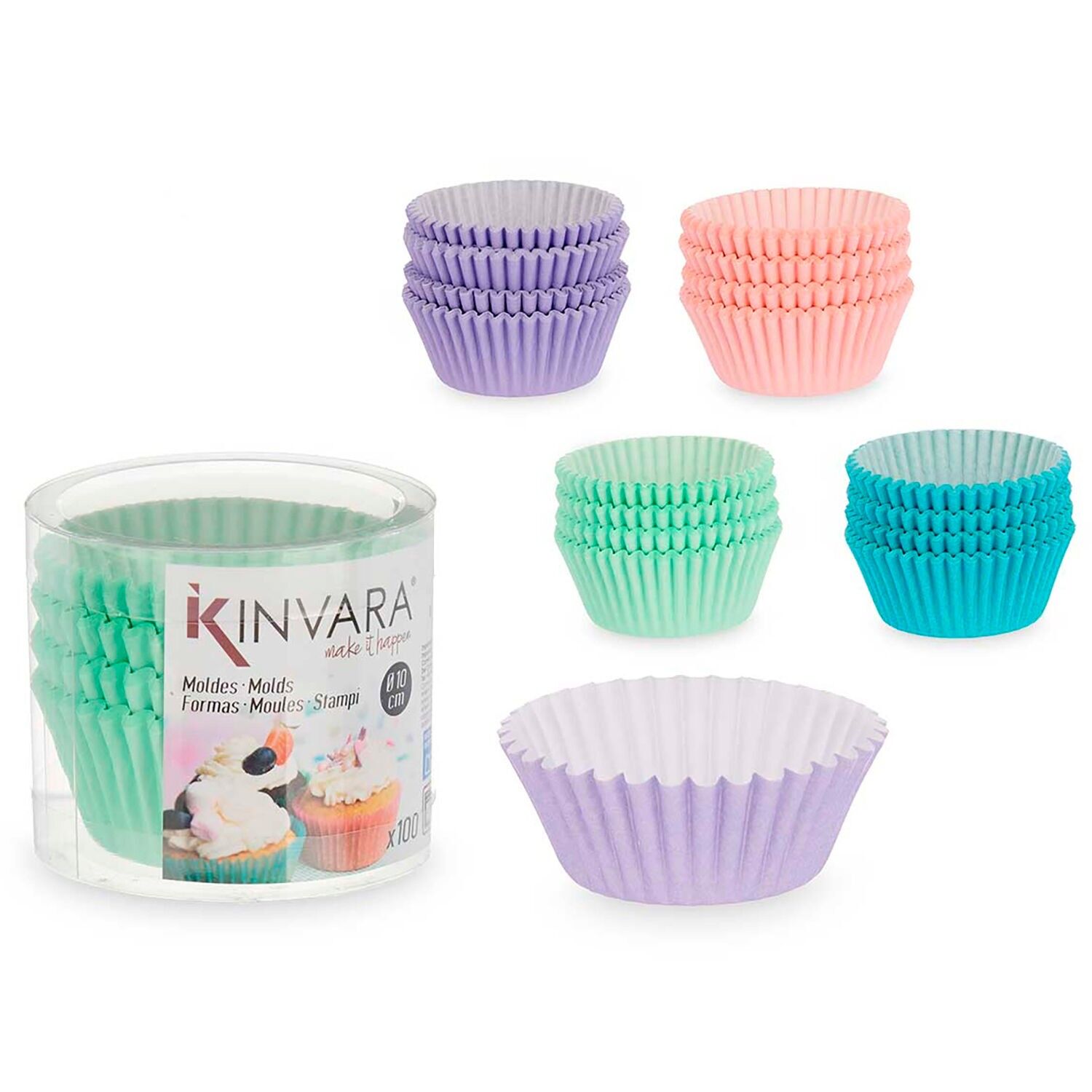 SET 400 PAPER PAPER MOLDS 10CM SURT 4 colors Color:Multicolor