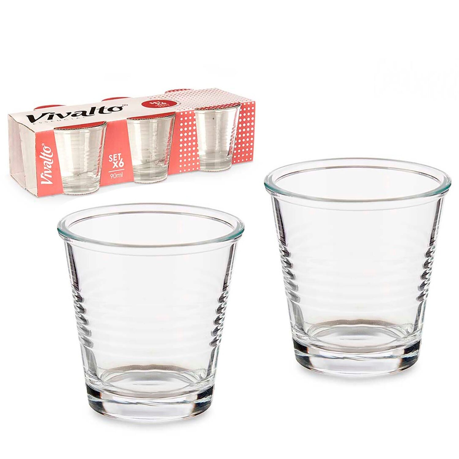 6er-Set Kaffeegläser 90ml Farbe: Transparent