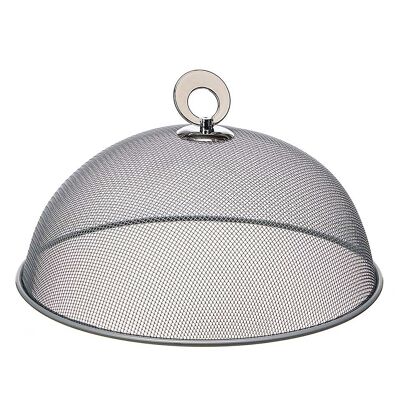 Lid with stainless steel grid for 25cm plates.Color:Silver