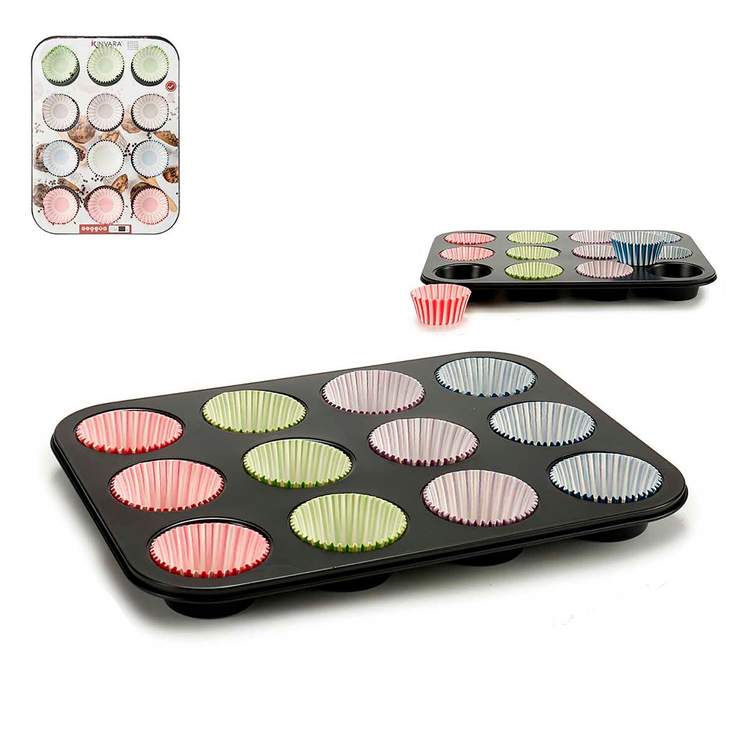TRAY 72 MUFFIN PAPER MOULDS Color: Multicolor