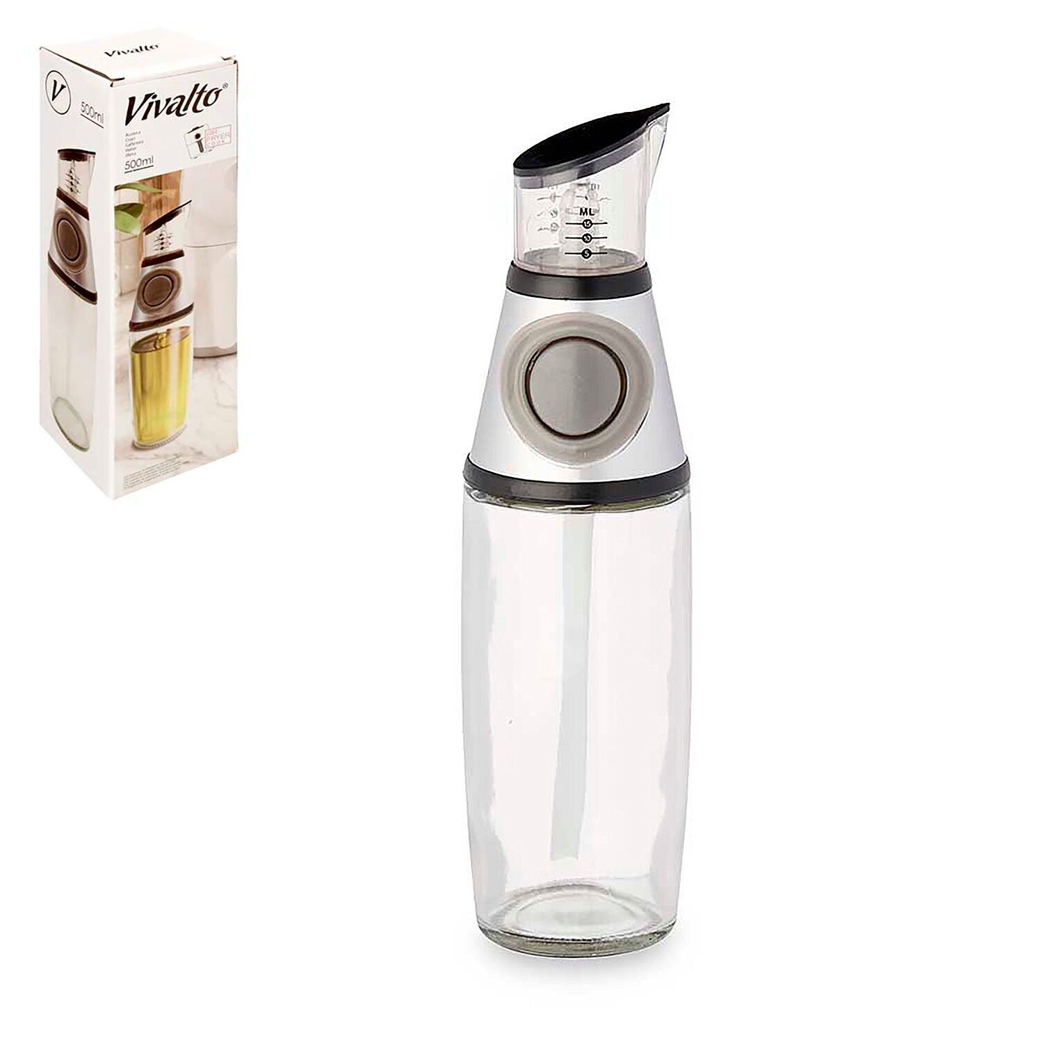 Öler aus Glas mit 500 ml Fassungsvermögen.Farbe: Transparent