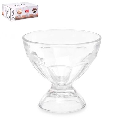 PACK 6 COPAS HELADO VIDRIO CON PIE Color:Transparente
