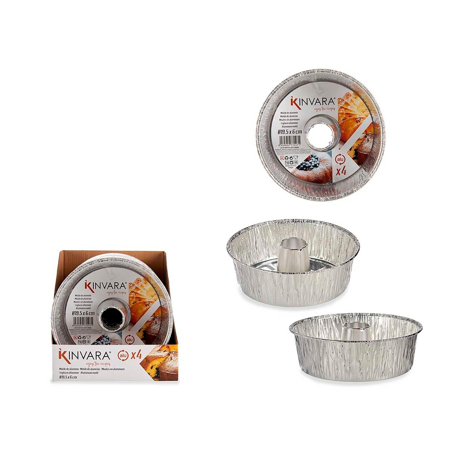 Set mit 4 kleinen Flanformen.Farbe: Silber