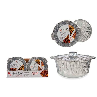 SET DI 2 PENTOLE IN ALLUMINIO CON COPERCHIO MEDIO Colore: Argento