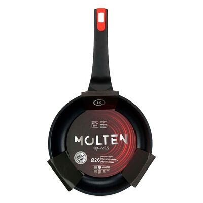 Padella antiaderente in alluminio pressofuso da 26 cm.Colore: Nero/Rosso