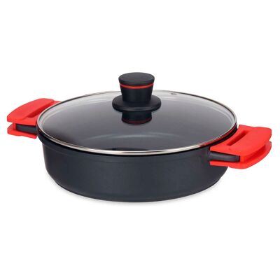 Casseruola in ghisa per induzione completa 28x7,5 cm Colore fuso: nero/rosso