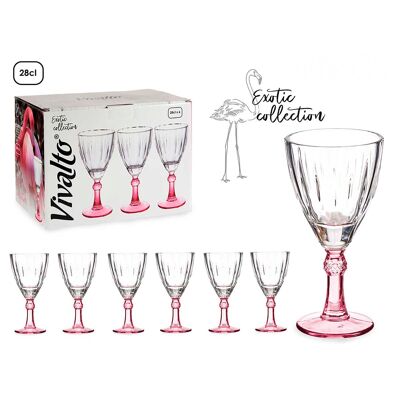 PACK 6 COPAS VINO COLOR ROSA 275ML Color:Rosa