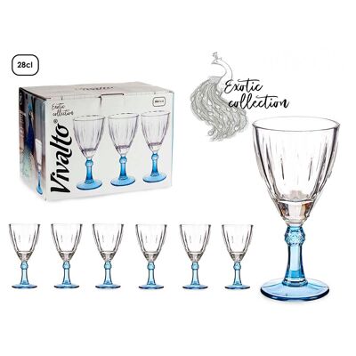 PACK 6 COPAS VINO COLOR AZUL 275ML Color:Azul