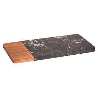Black Wood and Marble Cutting Board 30cm Color: Black/Wood