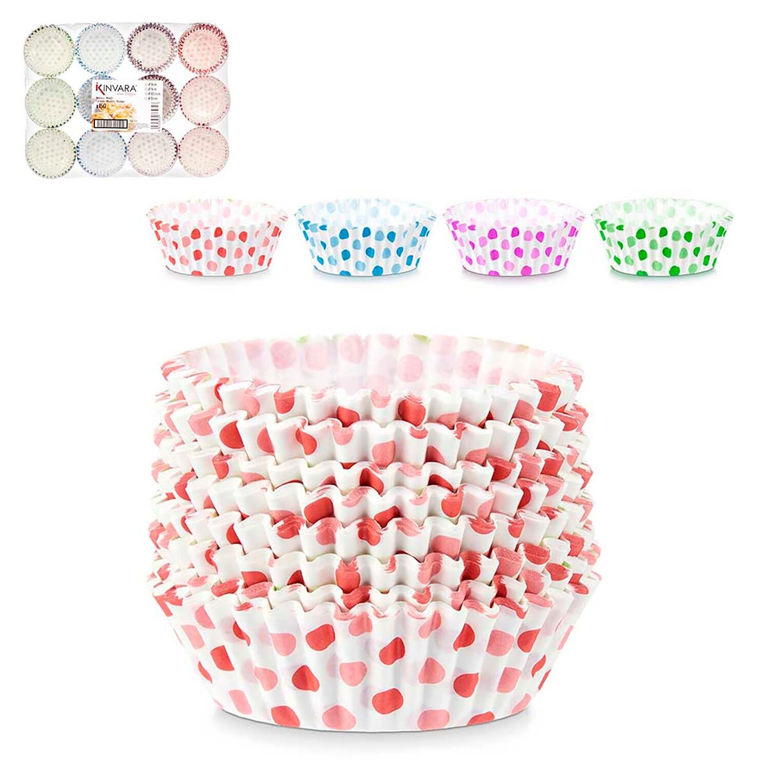 Set mit 150 Papierpunktformen, 12 cm, sortiert, 4 Stück. Farbe: Mehrfarbig